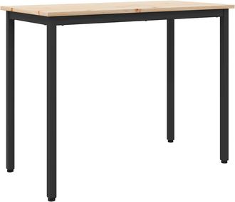 vidaXL Mesa Natural 100 X 50 X 77 Cm Madera Ingenierizada Y Acero Vidaxl