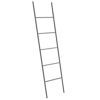 Beliani Toallero De Hierro Negro Mate 5 Rieles Accesorio De Ba&ntilde;o Estante De Almacenamiento De Toallas De Pie Escalera Dise&ntilde;o Moderno Aribibi