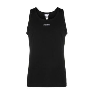 Dolce & Gabbana Sleeveless Tops, male, Black, Size: 2XL Tank Top
