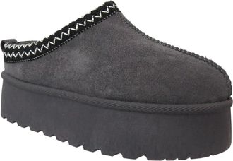 Generic Womens Faux Fur Platform Slippers - Cozy Winter Slip-On Mules for Ladies, Warm & Snug Shoes Grey UK 5
