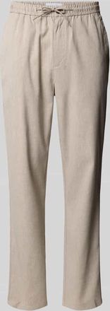 Les Deux Tapered Fit Stoffhose mit Leinen-Anteil Modell Como in Sand, Gr&ouml;&szlig;e 31