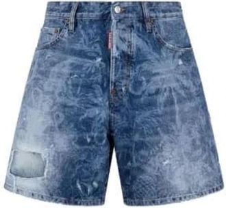 Dsquared2 Gedistilleerde Denim Shorts - Heren - Denim shorts - Blauw - XS - Leer - Korte Broeken