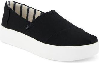 Toms Asher Platform Slip-On Sneaker in Black at Nordstrom, Size 6.5