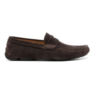 Giorgio Armani Elegante Bruine Loafers met Rubberen Zool - Heren - Loafers - Bruin - 45 EU - Leer - Schoenen