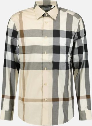 Burberry Mens Burberry Claverdon Check Shirt in Modern Beige - Cream - Size: Regular/36