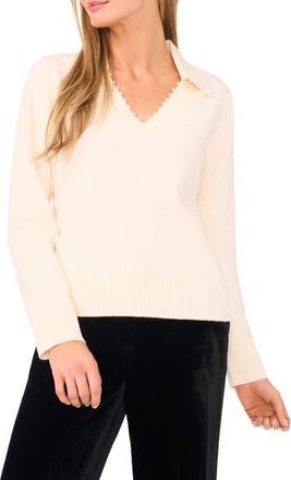 Ted Baker Bead Detail Polo Sweater in Champagne Beige at Nordstrom Rack, Size X-Small