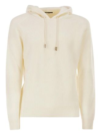 Tagliatore ribbed hooded sweater - Neutrals