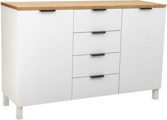 Wanderlust Deco Wanderlust Deco - Aparador De Madera 4 Cajones Y 2 Puertas 124x40x80h Cm