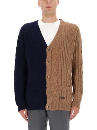 Moschino Brown V Neck Cardigan