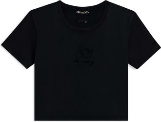 Freddy T-shirt cropped da donna in costina con ricami Disney