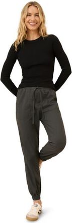 Pact Perfect Rib Long Sleeve Tee in Black at Nordstrom, Size Large
