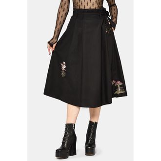 Disturbia Faela Fairy Embroidered Midi Skirt in Black at Nordstrom, Size 14