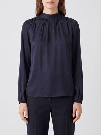 N&deg;21 Blusa girocollo in misto seta e acetato con maniche lunghe