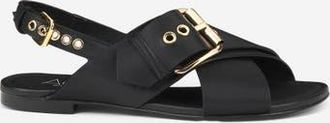 AGL Summer Criss Cross Sandal in Black Nappa at Nordstrom, Size 40.5