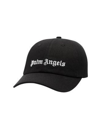 Palm Angels Mens Palm Angels Logo Black Cap - Size: ONE size