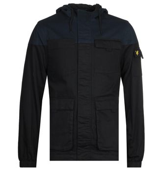 Lyle & Scott Mens Jet Black Contrast Yoke Jacket - Size X-Large