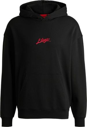 HUGO BOSS Hugo Heren Dlogolong Logo Hoodie (Zwart)