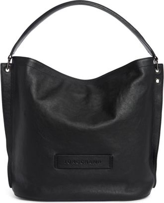 Longchamp 3D Leather Hobo in Black at Nordstrom Rack