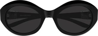 Balenciaga Bb 0460S Zonnebril - Dames - Zonnebrillen - Zwart - 57 MM - Accessoires