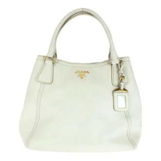 Prada Pre-owned Tote Bags, female, White, Size: ONE SIZE Pre-owned Vitello Daino Leather Tote
