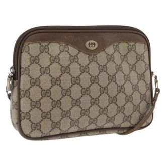 Gucci Pre-owned Vintage GG Canvas Schoudertas - Dames - Pre-owned - Beige - Maat: ONE Size Leer