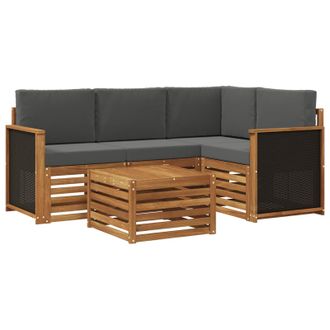 vidaXL Conjunto De Sof&aacute;s De Exterior 5 Pcs Natural Y Antracita Vidaxl
