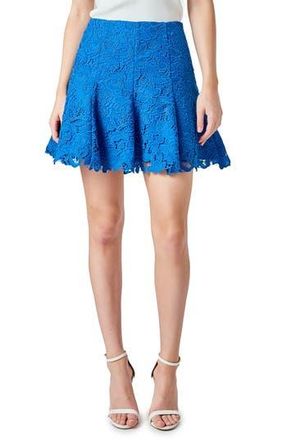 endless rose Lace Fit & Flare Godet Skirt in Multi Blue at Nordstrom Rack, Size X-Small
