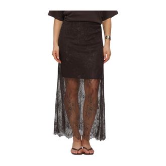 Moss Copenhagen Dames, Rokken, Bruin, Maat: M Polyamide