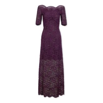 Paco Rabanne Abito midi in pizzo a strati - - Dresses - Donna - Viola - XS