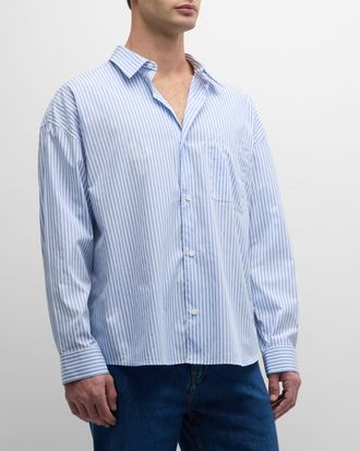 Frame Denim Mens Striped Button-Down Shirt