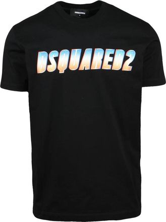 Dsquared2 Cotton T-Shirt With Bold Gradient Logo Print