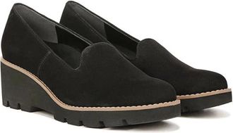 Vionic Mens Vionic Willa I724L1001 Loafer W Black Suede Slip On Wedge Heel VER1227