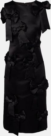 Ganni Bow-detail satin cocktail dress