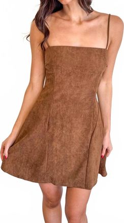 Blue Blush Suede Mini Dress In Cocoa