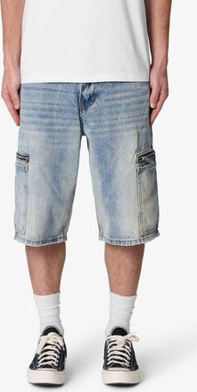 mnml Zip Pocket Oversize Denim Shorts in Light Blue at Nordstrom, Size 32