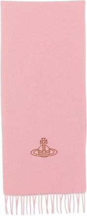 Vivienne Westwood Orb-embroidered Fringed Scarf