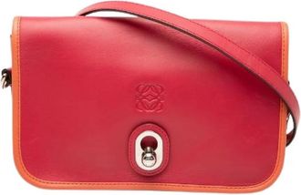 Loewe Pre-owned Cross Body Bags, female, Red, Size: ONE SIZE Pre-owned Leather Shoulder Bag