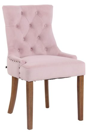Clp Clp - Silla De Comedor Aberdeen En Terciopelo Rosado Antiguo Claro