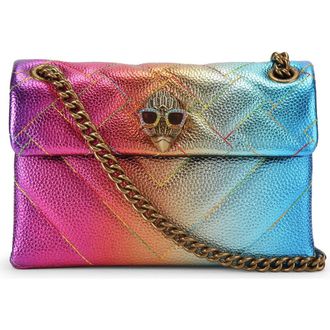Kurt Geiger Mini Kensington Convertible Metallic Leather Crossbody Bag in Multi Blue at Nordstrom