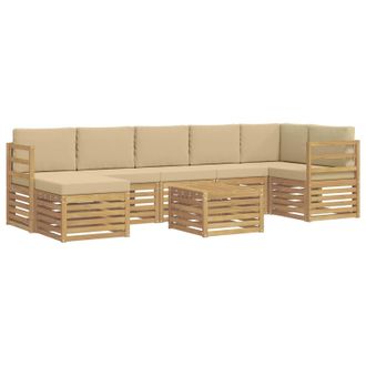vidaXL Conjunto De Sof&aacute;s De Exterior 8 Pcs Y Beige 59 X 59 X 37 Cm Vidaxl