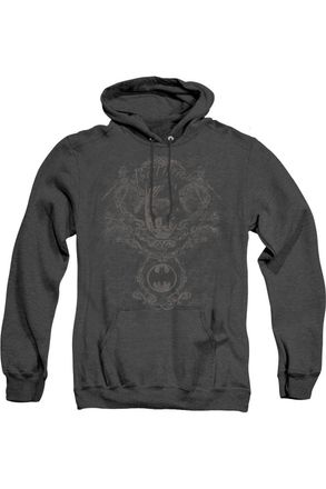 Gildan Batman Dark Knight Heraldry Adult Heather Hoodie / Hooded Sweatshirt