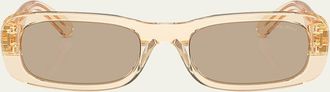 Miu Miu Logo Acetate Rectangular Sunglasses