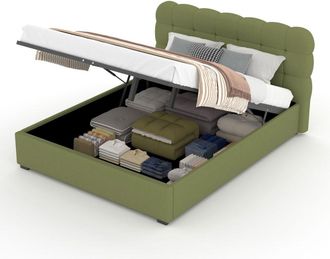 Concept Usine Cama con canap&eacute; abatible estilo nube 140x190 cm en terciopelo verde