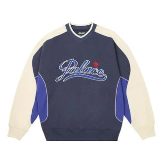 Palace Star Script Crewneck Sweatshirt Navy P26CS006