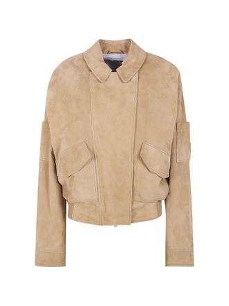 DRHOPE Oversized Nappa Vintage Bomber Jacket