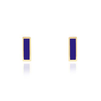 The Lovery Lapis Bar Stud Earrings