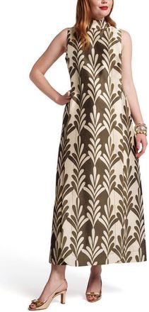 Frances Valentine Carlyle Maxi Dress in Oyster/olive at Nordstrom, Size 14