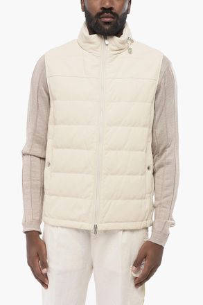 Brunello Cucinelli Feather-Filled Leather Gilet Brunello Cucinelli