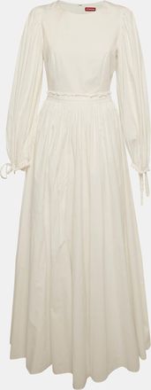 Staud Staud White Cotton Flared Maxi Dress