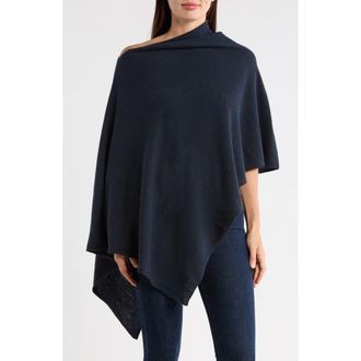Portolano Lightweight Cowl Neck Poncho in Navy at Nordstrom Rack